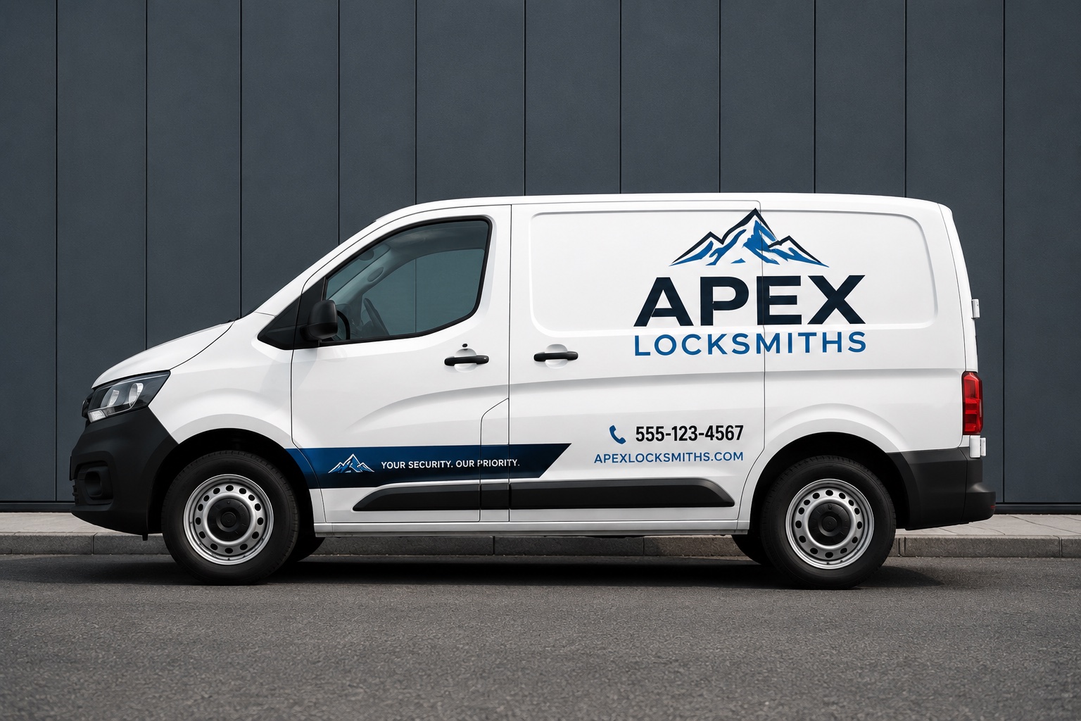 Apex Locksmiths mobile automotive locksmith van arriving at a call